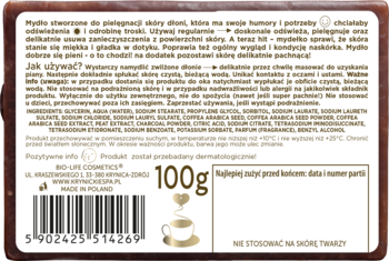 Tył opakowania mydła odświeżającego Bio-Life Cosmetics 100g, z widocznym składem i kodem kreskowym.