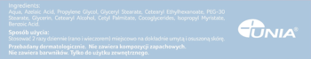 Tył etykiety kremu Acne-Derm z kwasem azelainowym, widoczne składniki i sposób użycia, logo UNIA.