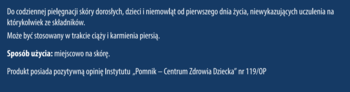Polski tekst informacyjny o kremie Alantan Sensitive, jego zastosowaniu i pozytywnych opiniach.