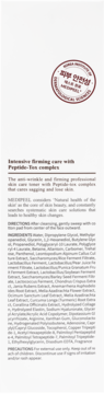 Biały panel boczny toniku Medi-Peel Peptide Tox-Bor, z listą składników, opisem i czerwoną pieczęcią firmową.