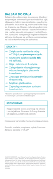 Balsam do ciała dla skóry atopowej: tekst z opisem, efektami, stosowaniem. Białe tło, niebieski druk.