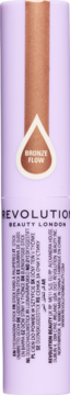 Revolution Just Chillin' Cooling Shadow Stick Bronze Flow. Lawendowy sztyft z brązowym pasem i kroplą BRONZE FLOW.