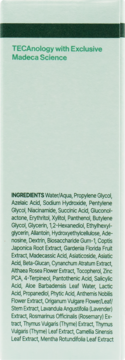 Jasnozielony bok opakowania serum z 10% kwasem azelainowym. Widoczny napis TECAnology i lista składników.