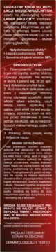 Boczny panel opakowania delikatnego kremu do depilacji Laser Smooth. Polskie instrukcje i ostrzeżenia.