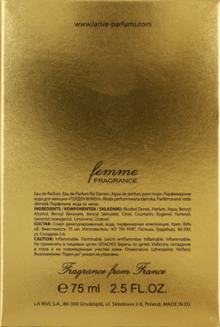 LA RIVE ,woda perfumowana dla kobiet,tył