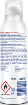 Tył białego sprayu Activelle do stóp 4w1, 150ml, z polskimi opisami i kodem kreskowym.