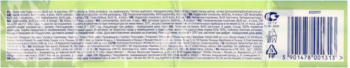 Tył zielonego opakowania chusteczek higienicznych 8x10 szt., 4 warstwy, z kodem i symbolami recyklingu.