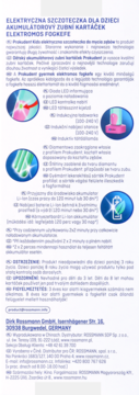 Broszura Prokudent: elektryczna szczoteczka dla dzieci, akumulatorowa, z LED i diamentowym włosiem.
