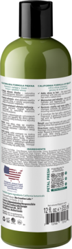 Zielony szampon Petal Fresh Aloe & Citrus dla blasku, widok z tyłu z pełną etykietą i składem.