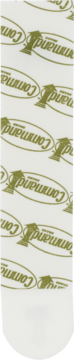 Pionowe zbliżenie białych pasków Command™ Rzepy do obrazów z zielonym logo 3M, ułożonych na błyszczącym podłożu.