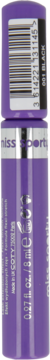 Fioletowy tusz do rzęs Miss Sporty Fabulous Lash 001 Black, butelka 8ml, widok z przodu.