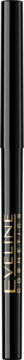 Czarna kredka do oczu eyeliner w cylindrycznym, błyszczącym opakowaniu, ze złotym pionowym napisem "EYELINER".