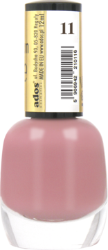 Ados Premium Line lakier do paznokci o wysokim połysku, odcień nr 11, butelka z brudnoróżowym lakierem.