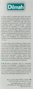 Białe opakowanie herbaty Dilmah, tył z tealowym logo i składem w wielu językach, czarna herbata.