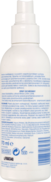 Tył białego opakowania nawilżającego mleczka Ziaja Sopot Sun SPF 30, z widocznym tekstem i detalami.