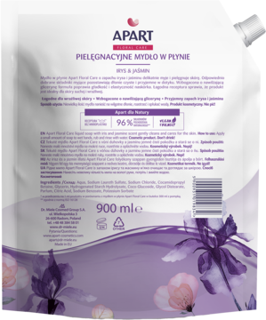 APART Floral Care ,mydło w płynie, pielęgnacyjne, Irys i Jaśmin, zapas,tył