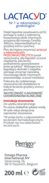Lactacyd płyn intymny przeciwgrzybiczy z nagietkiem, 200ml biała butelka, front opakowania.