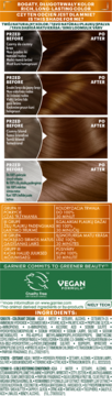 Panel Garnier Nutrisse Ultra Crème 6.0 Ciemny Blond. Wizualizacja efektów farbowania: od ciemnych po siwe włosy na jednolity, bogaty odcień.