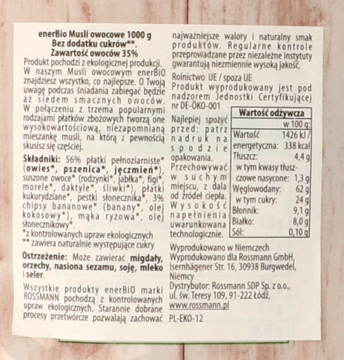 ENERBIO ,musli owocowe,tył