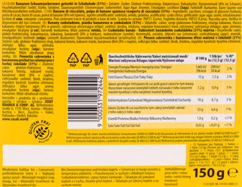 CASALI Original ,pianki bananowe w czekoladzie,tył