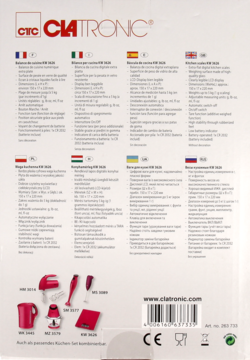 CLATRONIC ,waga kuchenna, KW 3626, różowa,tył