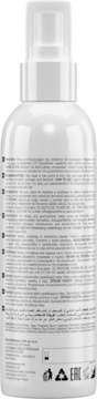 Tył białej butelki Seboradin Oily Hair Lotion, spray przeciw wypadaniu włosów, z wielojęzycznym opisem.
