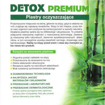 DETOX PREMIUM ,plastry oczyszczające,tył