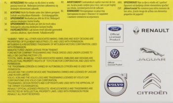 Strona Welly Q-Collection Go Pull Back: opis produktu i logo licencjonowanych marek aut, m.in. Ford, Renault, VW.