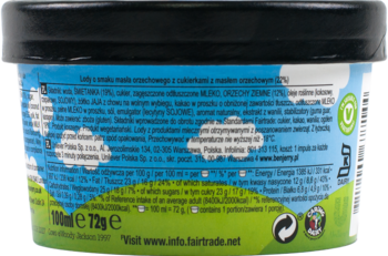 BEN&JERRY'S ,lody Peanut Butter Cup,tył