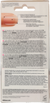 Tył opakowania sztucznych paznokci Kiss Salon Acrylic French nude. Zbliżenie na palec z paznokciem i opis produktu.