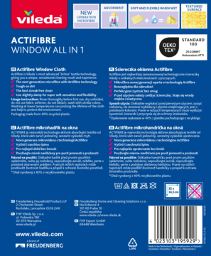 VILEDA Actifibre ,ściereczka, do okien,tył