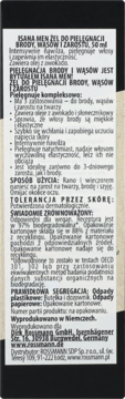 Tył opakowania żelu Isana Men do brody 50ml. Biała etykieta z polskim opisem, 97% biodegradowalna receptura.