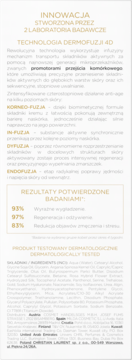 Panel produktu. Technologia Dermofuzji 4D: 93% wygładzenia, 97% regeneracji, 83% redukcji zmęczenia.
