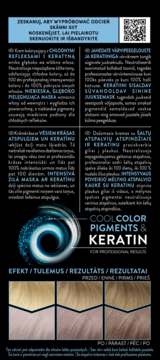 Opakowanie Syoss 10_55 Ultra Chłodny Blond z keratyną i pigmentami. Pokazane efekty przed/po na włosach.