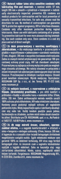 Ciemnoniebieska etykieta z białym tekstem, opisująca 24 ekstra duże prezerwatywy nawilżające 56x200 mm.