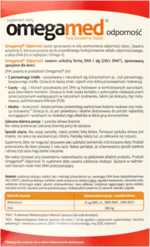 OMEGAMED Odporność ,pastylki żelowe do żucia, 3+, suplement diety,tył