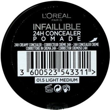 L'ORÉAL PARIS TRENDS FROM PARIS ,korektor kremowy, nr 01.5 Light Medium,tył