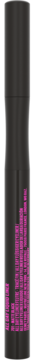 Maybelline Hyper Precise All Day Liner, czarny pisak eyeliner, pionowo, z częściowo widoczną różową etykietą.
