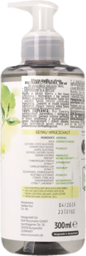 Tył butelki Alterra mydło w płynie bio trawa cytrynowa, 300ml, z listą składników.