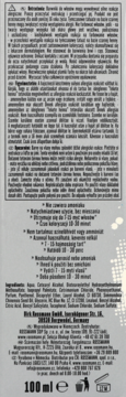 Tył farby do włosów Mix+Shade 100 ml bez amoniaku. Polska etykieta, skład, instrukcje, szare tło.