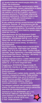 Fioletowe opakowanie kubeczka menstruacyjnego Facelle, pełny widok z tekstem i różową gwiazdą.