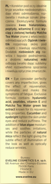 EVELINE COSMETICS Magical Perfection  ,korektor pod oczy nr 01 Light,tył