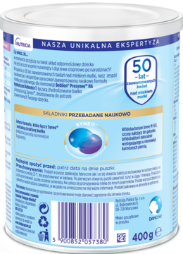 BEBILON Prosyneo HA 1,mleko modyfikowane dla niemowląt, od urodzenia, HA 1,tył