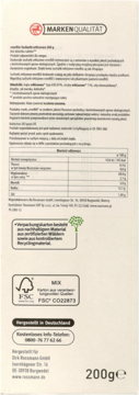 Tył opakowania enerBiO Sucharki orkiszowe 200g, widoczne informacje o produkcie, certyfikaty i dane producenta.