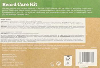 BULLDOG ,olejek do brody 30 ml, szampon i odżywka do brody 200 ml, grzebień,tył