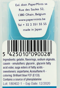 PAPERMINTS ,miętowe listki odświeżające,tył