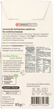 ENERBIO ,ziarna kawy w gorzkiej czekoladzie,tył