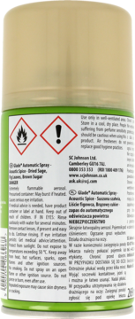 GLADE Automatic Spray ,zapas do automatycznego odświeżacza powietrza, Acoustic Spice,tył