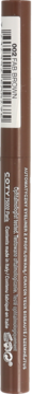 Brązowy automatyczny eyeliner w kredce z białą etykietą, widok z boku; widoczny tekst 'BROWS' i kod kreskowy.