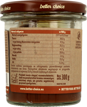 BETTER CHOICE ,czekoladowy krem proteinowy z orzechami,tył